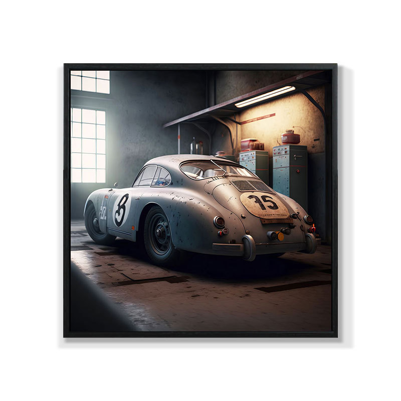 Retro auto rippuv maal õlimaali plakat küberpunk sportauto klubi seinakaunistus maalimisbaar e-spordi seinamaaling