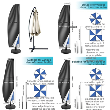 Η εξωτερική ομπρέλα είναι αδιάβροχη και ανθεκτική στο λάδι, εξωτερική μπανάνα με όφσετ, αδιάβροχη, κατάλληλη για 11-13 πόδια, διάφορα καλύμματα προστασίας από τον ήλιο
