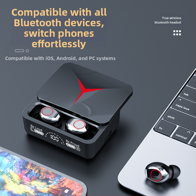 m10 Bluetooth слушалки, високомощни, безжични, за поставяне в ушите, с тъчскрийн, намаляване на шума, дълготраен цифров дисплей, F9-5c слушалки