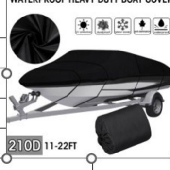 Rūpnīcas pārrobežu Amazon ebay melns automašīnas pārsegs sudraba jahtas pārsegs 210T ūdensnecaurlaidīgs laivas pārsegs viengabala piegādes laivas pārsegs