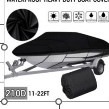 Tehase piiriülene Amazon eBay must autokate hõbedane jahikate 210T veekindel paadikate ühes tükis tarnepaadikate