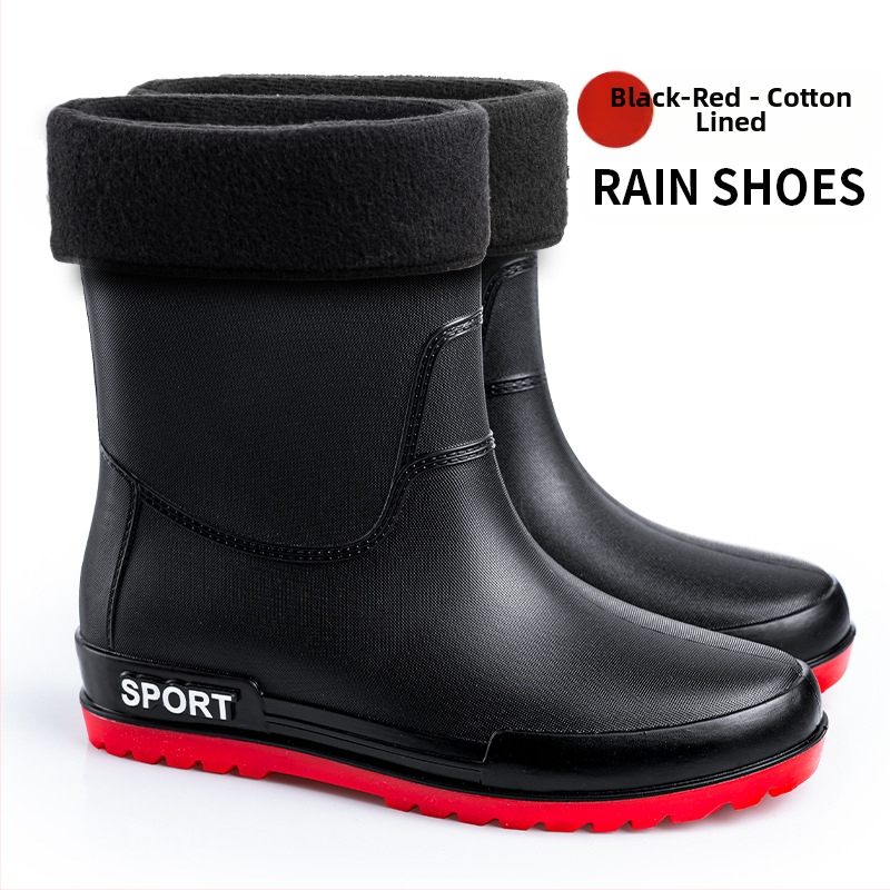 Prekogranične moderne muške čizme za kišu, neklizajuće, vodootporne, otporne na habanje, čizme za kišu srednjeg donjeg dijela, vanjske, zaštita od rada, ribolov, kuhinja, pranje automobila, gumene cipele