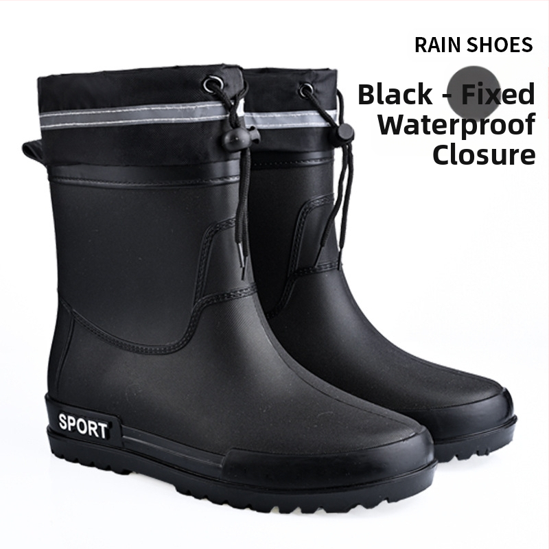 Prekogranične moderne muške čizme za kišu, neklizajuće, vodootporne, otporne na habanje, čizme za kišu srednjeg donjeg dijela, vanjske, zaštita od rada, ribolov, kuhinja, pranje automobila, gumene cipele
