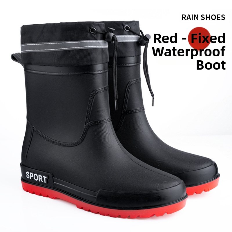 Prekogranične moderne muške čizme za kišu, neklizajuće, vodootporne, otporne na habanje, čizme za kišu srednjeg donjeg dijela, vanjske, zaštita od rada, ribolov, kuhinja, pranje automobila, gumene cipele