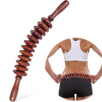 Ξύλινο ραβδί μασάζ 12 στροφών, μασάζ μεσημβρινών, χαλάρωση αυχένα, μέση, μηρών, σημεία βελονισμού για την ανακούφιση από την κόπωση