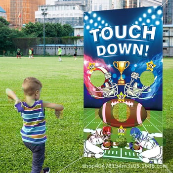 Είδη Διακόσμησης Πάρτι Ποδοσφαίρου Οκτώ Παιδικά Πάρτι Γενεθλίων Διασκεδαστικό Παιχνίδι Ρίψης Πανό Σακούλα με Άμμο Ύφασμα Φόντο Παιχνιδιού