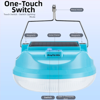 Ηλιακή επαναφορτιζόμενη λάμπα για έκτακτη ανάγκη διακοπής ρεύματος, περίπτερο νυχτερινής αγοράς, οικιακό φωτιστικό ποδοσφαίρου εξοικονόμησης ενέργειας με πτυσσόμενο φωτισμό, ένα ισχυρό φως