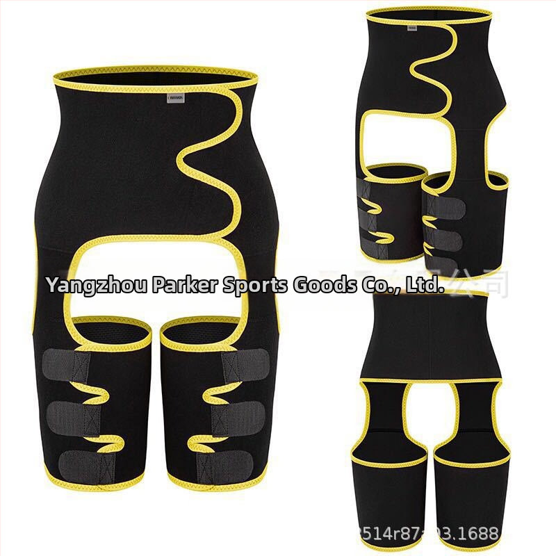 Amazon Колан за бедра Three-in-One, пластмасов колан, изпотяващ, спортен, фитнес, регулируем, еднокомпонентен, за талия и крака, колан за корем