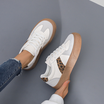 Εξωτερικό Εμπόριο Διασυνοριακά Μεγάλα Γυναικεία Παπούτσια 2025 Νέα Λεοπάρ Χρώμα Casual Sneakers Ευέλικτα Flats Bottom Μοντέρνα Αθλητικά Παπούτσια για Γυναικεία