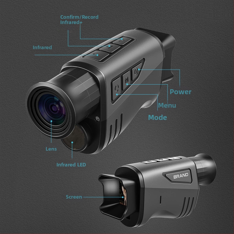 Трансгранично препоръчвано устройство за нощно виждане с висока разделителна способност за открито с едно цев, подходящо за наблюдение на дивата природа с нощно виждане от правоохранителните органи