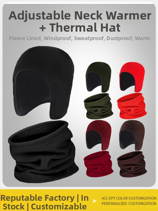 Piiriülene sügis-talvine polaarfliisist Lei Feng mütsi-sall, jalgrattasõiduga seotud paksendatud sametist külmakindel kõrvakaitsemüts