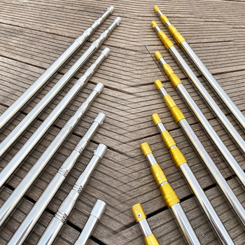 Мрежа за потапяне от неръждаема стомана, прът с жълта глава, удебелена мрежа за потапяне, прът с телескопично позициониране, прът с жълт капак, мрежа за потапяне, прът с бяла глава, прът