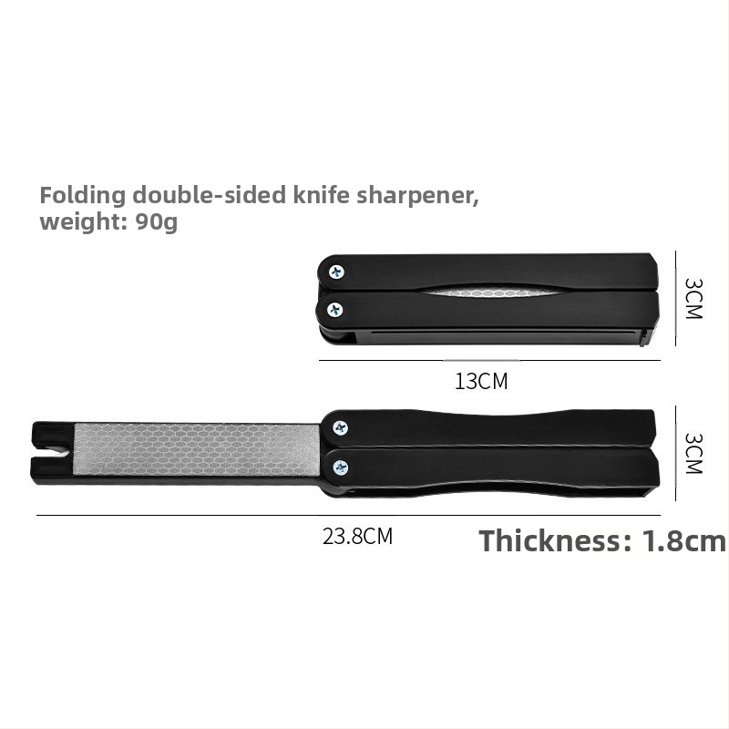 Сгъваем инструмент за заточване на открито, преносим инструмент за острилка, двустранен, дебел и тънък, заточващ камък, шлифовъчен камък, шлифовъчен камък за рибарска кука