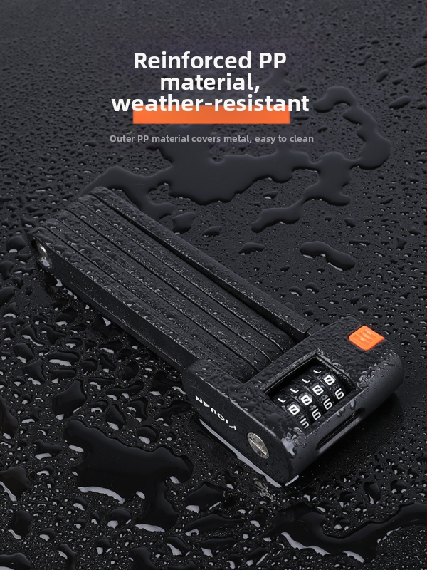 Сгъваема ключалка за велосипеди против кражба, водоустойчива, антикорозионна, от легирана стомана, четирицифрена кодова ключалка, оборудване за шосейно колоездене