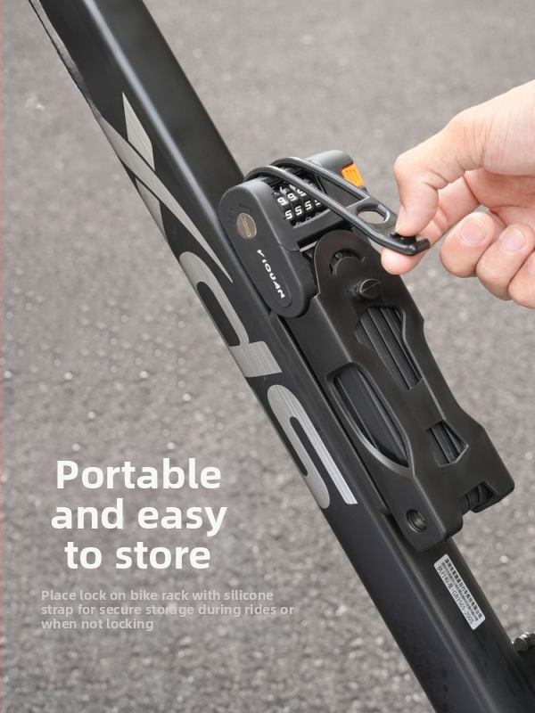 Сгъваема ключалка за велосипеди против кражба, водоустойчива, антикорозионна, от легирана стомана, четирицифрена кодова ключалка, оборудване за шосейно колоездене