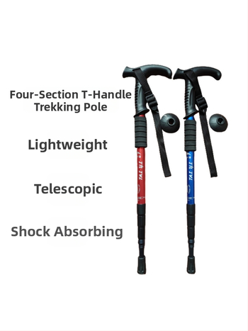 Alumiiniumisulamist mägironimiskepp T-käepidemega 4 kaasaskantavat matkamiskeppi mägironimiskeppide tootjate hulgimüük