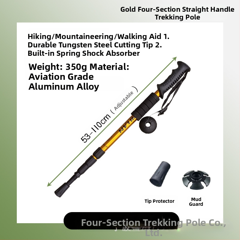 Alumiiniumisulamist mägironimiskepp T-käepidemega 4 kaasaskantavat matkamiskeppi mägironimiskeppide tootjate hulgimüük