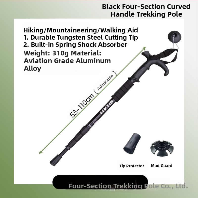 Alumiiniumisulamist mägironimiskepp T-käepidemega 4 kaasaskantavat matkamiskeppi mägironimiskeppide tootjate hulgimüük