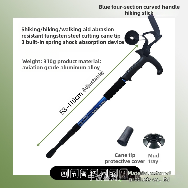 Alumiiniumisulamist mägironimiskepp T-käepidemega 4 kaasaskantavat matkamiskeppi mägironimiskeppide tootjate hulgimüük