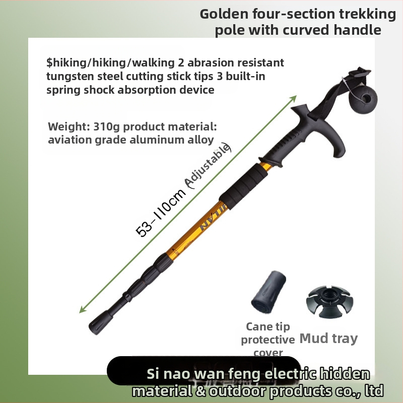 Alumiiniumisulamist mägironimiskepp T-käepidemega 4 kaasaskantavat matkamiskeppi mägironimiskeppide tootjate hulgimüük