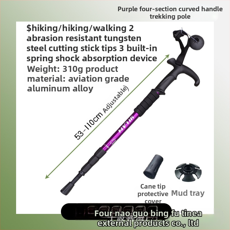 Alumiiniumisulamist mägironimiskepp T-käepidemega 4 kaasaskantavat matkamiskeppi mägironimiskeppide tootjate hulgimüük