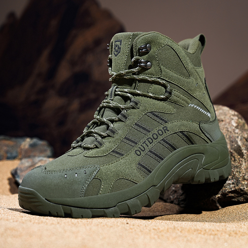 Téli férfi alkalmi hegymászó bakancs, kültéri, vízálló, magas szárú sivatagi bakancs, kopásálló taktikai bakancs, férfi plus size katonai cipő, férfi
