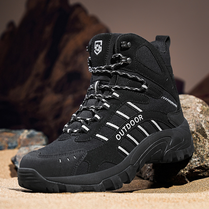 Téli férfi alkalmi hegymászó bakancs, kültéri, vízálló, magas szárú sivatagi bakancs, kopásálló taktikai bakancs, férfi plus size katonai cipő, férfi