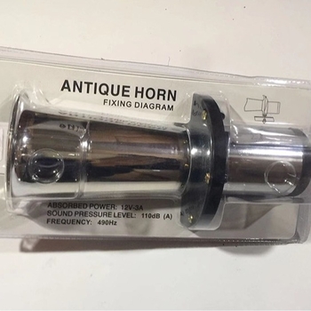 12V3A автомобилен клаксон 110db Автомобилен еднотръбен клаксон супер силен модифициран мотоциклет камион сребърен странен клаксон