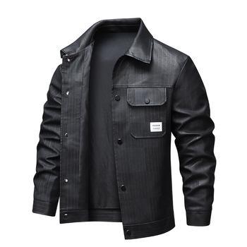 Tarpvalstybinė užsienio prekybos odinė striukė vyriška striukė 2025 m. Nauja pavasarinė odinė striukė vyriška striukė, neperpučiama laisvalaikio striukė vyrams