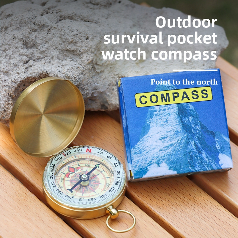 Brass North Needle G50 zsebóra Retro Flip Compass kültéri hegymászáshoz, többfunkciós, világító fedéllel