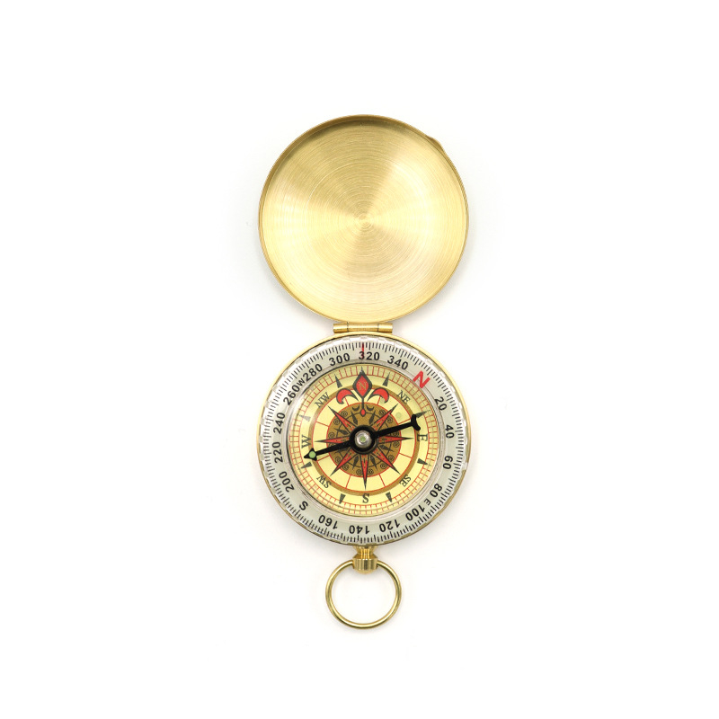 Brass North Needle G50 zsebóra Retro Flip Compass kültéri hegymászáshoz, többfunkciós, világító fedéllel