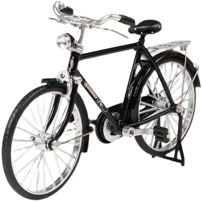 Метална симулация 1:10 28 велосипед с голям бар, традиционен старомоден ретро носталгичен велосипед за мъже, алуминиева играчка модел