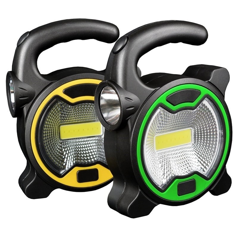 Μίνι εξωτερικό φωτιστικό κάμπινγκ με φακό LED+COB, προβολέας τσάντας, φως εργασίας με μπαταρία AA, αρ. 5, 3 τμημάτων
