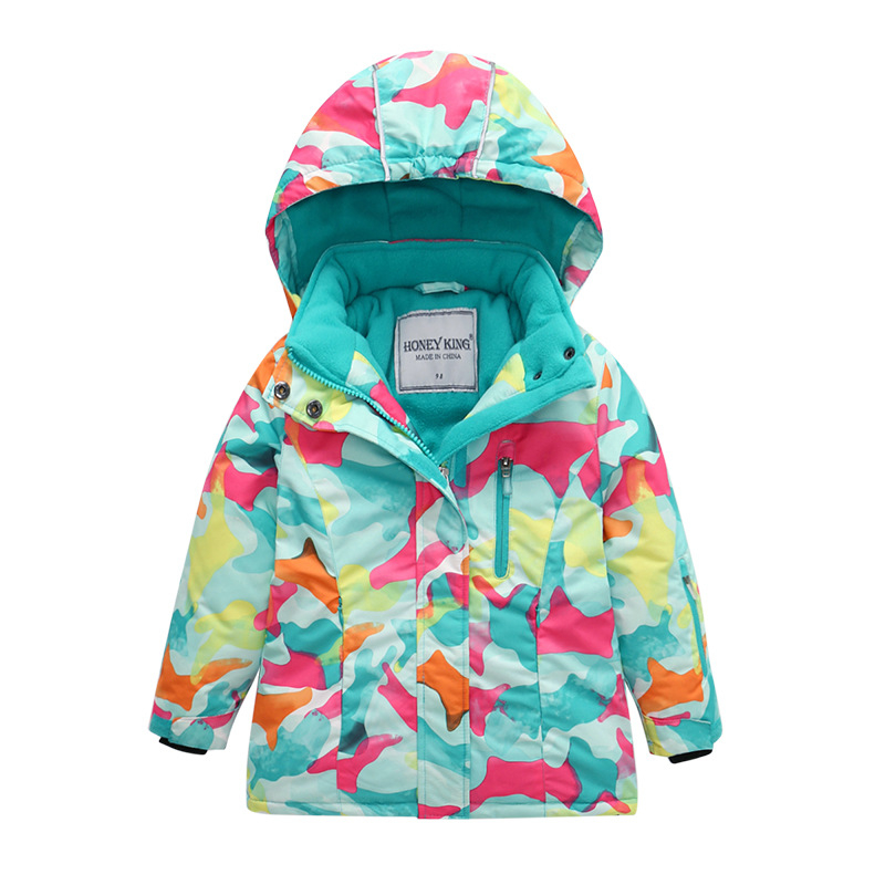 Gyári közvetlen nagykereskedelem HONEYKING kültéri lányoknak való meleg és kényelmes gyermek síruhák pamuttal bélelt ruhák