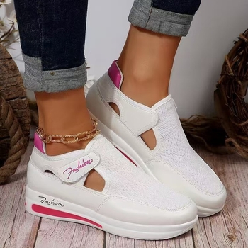 Határokon átnyúló, plus size alkalmi, egyrétegű cipők női tavaszi és nyári új, lapos talpú, repülő, szőtt, lélegző, tépőzáras, alkalmi hálós cipő, független állomás
