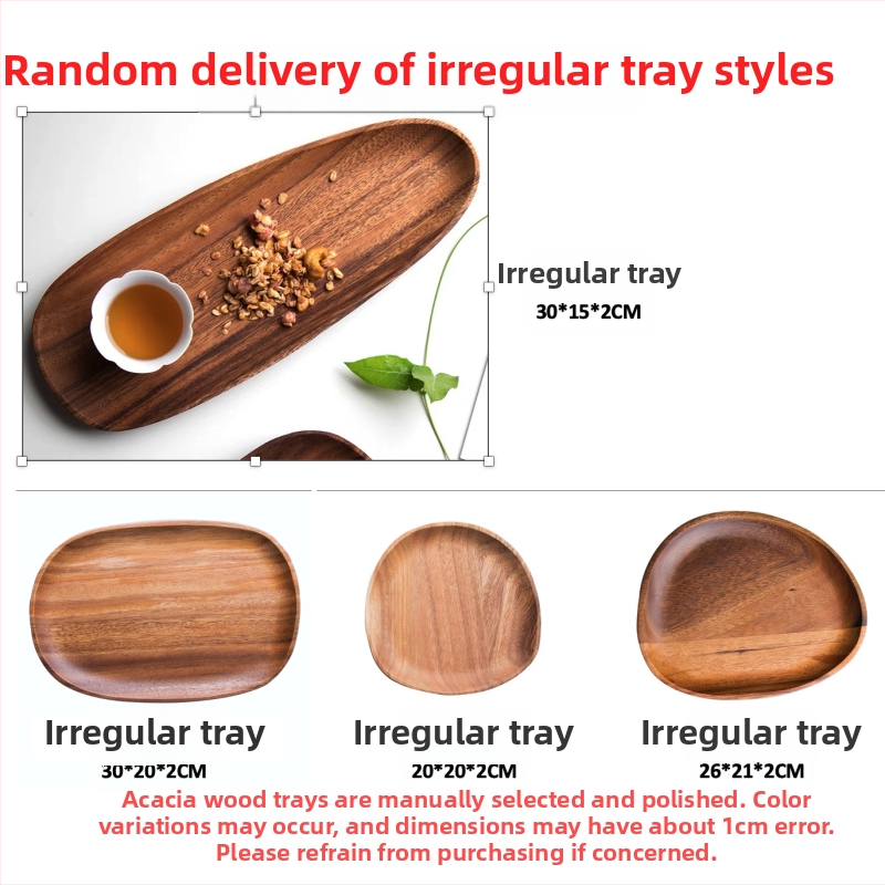 [Head kaubad rangelt valitud] Jaapani akaatsia puidust taldrik puidust kandik ümmargune loominguline kuivatatud puuviljade taldrik puidust taldrik