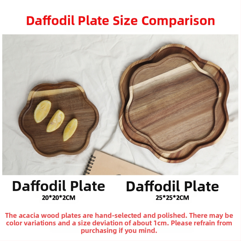 [Head kaubad rangelt valitud] Jaapani akaatsia puidust taldrik puidust kandik ümmargune loominguline kuivatatud puuviljade taldrik puidust taldrik