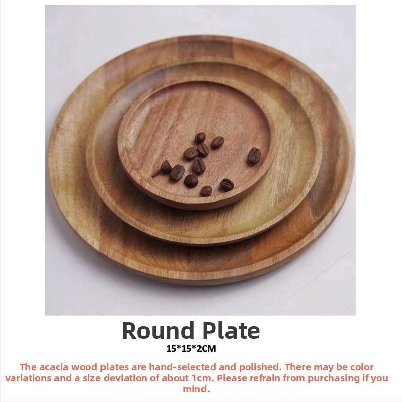 [Head kaubad rangelt valitud] Jaapani akaatsia puidust taldrik puidust kandik ümmargune loominguline kuivatatud puuviljade taldrik puidust taldrik