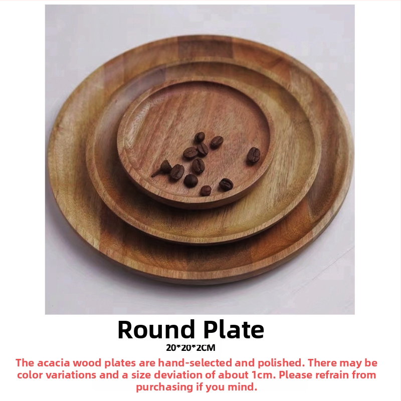 [Head kaubad rangelt valitud] Jaapani akaatsia puidust taldrik puidust kandik ümmargune loominguline kuivatatud puuviljade taldrik puidust taldrik