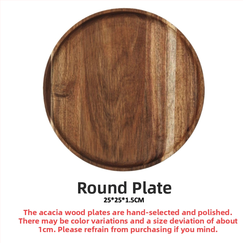 [Head kaubad rangelt valitud] Jaapani akaatsia puidust taldrik puidust kandik ümmargune loominguline kuivatatud puuviljade taldrik puidust taldrik