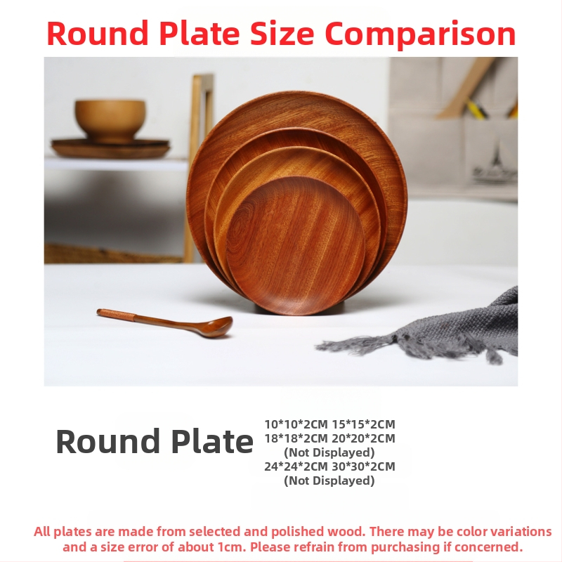 [Head kaubad rangelt valitud] Jaapani akaatsia puidust taldrik puidust kandik ümmargune loominguline kuivatatud puuviljade taldrik puidust taldrik