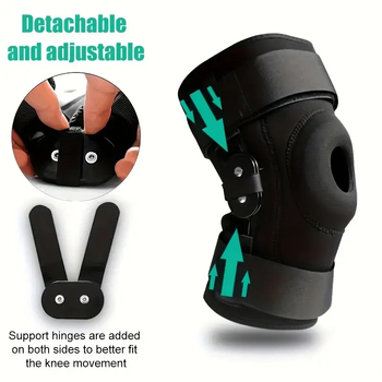 Επιγονατίδα από ατσάλινη πλάκα, αποσπώμενη, διπλή μεντεσέ στήριξης, επιγονατίδα από σιλικόνη, αντικρουόμενο ιμάντα συμπίεσης, αντιδιαστρεμματικό επιγονατίδα