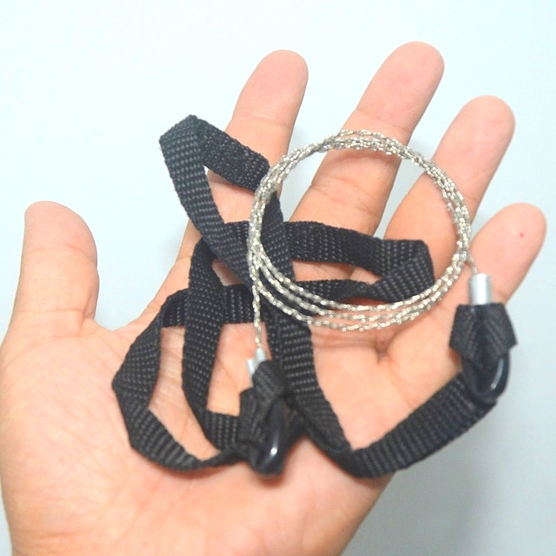 Kültéri túlélő kemping drótfűrész 360 fokban forgó túlélő drótfűrész multifunkcionális láncfűrész SOS drótfűrész készlet