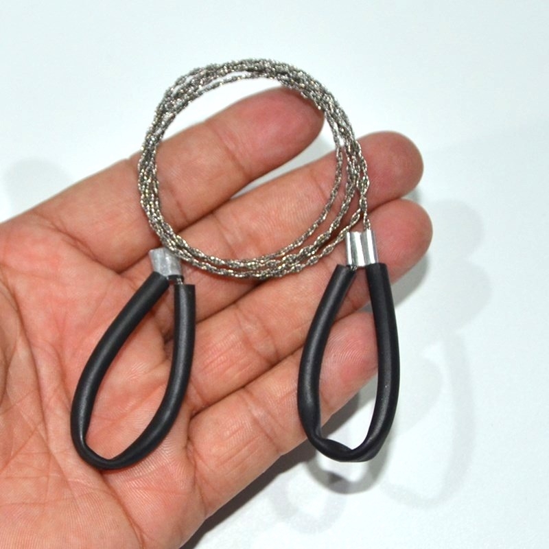 Kültéri túlélő kemping drótfűrész 360 fokban forgó túlélő drótfűrész multifunkcionális láncfűrész SOS drótfűrész készlet