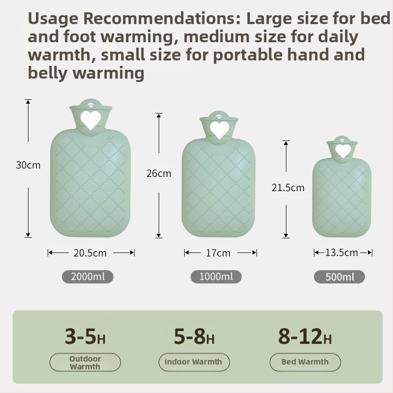 Торбичка с гореща вода, презареждаща се, затопляща за ръце, взривоустойчива, подвижна и переща се, топла, бебешка, топла, студена, колан за менструални болки в корема