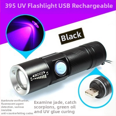 DARKBEAM újratölthető lila USB395nmUV zseblámpa fluoreszkáló anyagfelismerés hamisítás elleni bankjegy-ellenőrzés Jade azonosítás