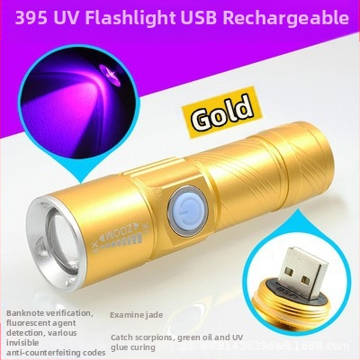 DARKBEAM újratölthető lila USB395nmUV zseblámpa fluoreszkáló anyagfelismerés hamisítás elleni bankjegy-ellenőrzés Jade azonosítás