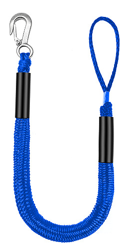 Jauniniet 4FT jaunu āķa laivas virvi Jūras elastīgo virvi Jūras kabelis gumijas laivas laivas virve Dock līnija