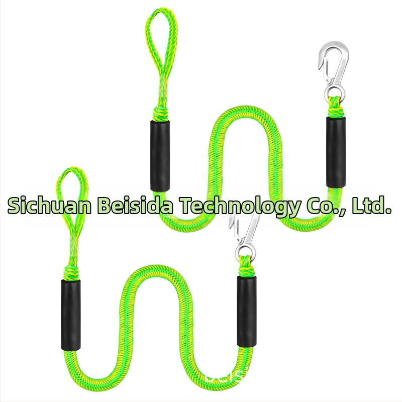 Надграждане на 4FT Ново въже за лодка с кука Морско еластично въже Морски кабел Гумено въже за лодка Док линия