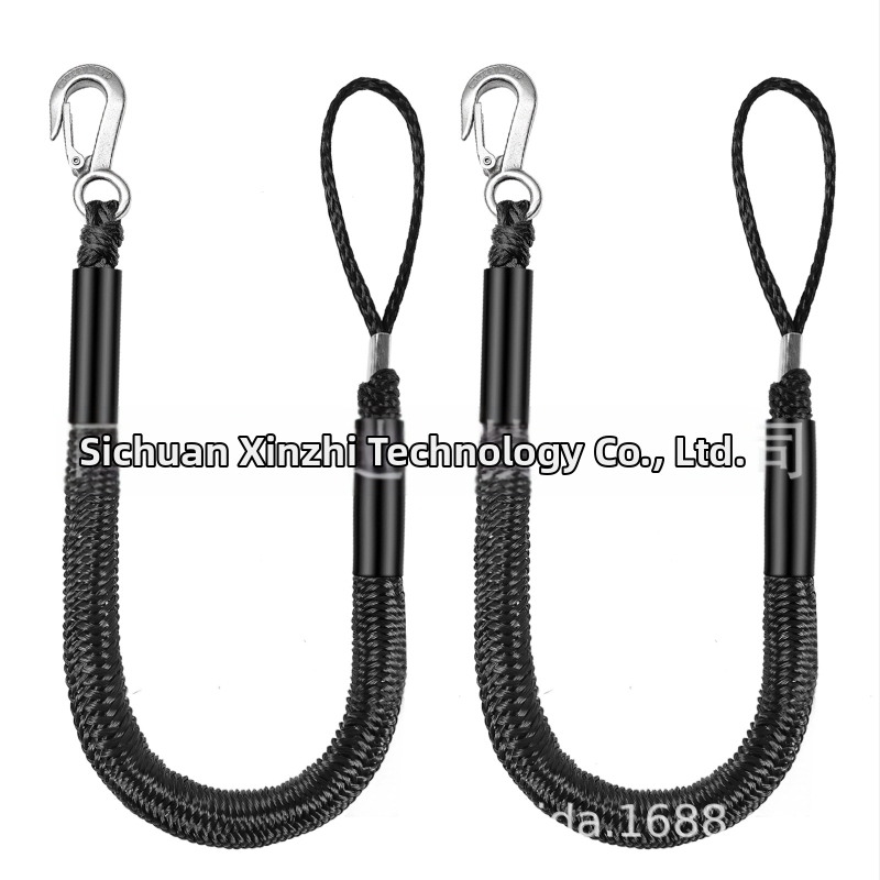 Надграждане на 4FT Ново въже за лодка с кука Морско еластично въже Морски кабел Гумено въже за лодка Док линия